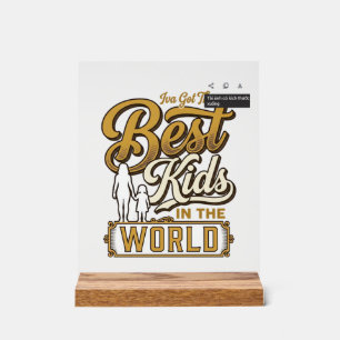 Panneau En Acrylique Meilleurs Enfants du Monde Typographie de Famille