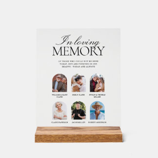 Panneau En Acrylique Mémorial de mariage à photos multiples En souvenir