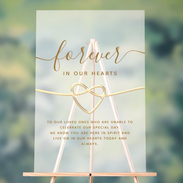 Panneau En Acrylique Mémorial de mariage élégant simple (Neutre)