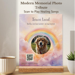 Panneau En Acrylique Mémorial de photos d'animaux de compagnie de Rainb