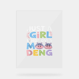 Panneau En Acrylique Mens MooDeng Juste une fille qui aime Moo Deng Fun
