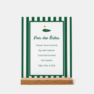 Panneau En Acrylique Menu Bites de Golf Par-tee pour 1er Anniversaire