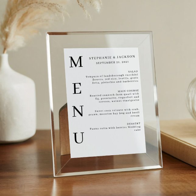 Panneau En Acrylique Menu de bar de mariage classique avec calligraphie (Créateur téléchargé)