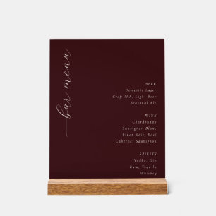 Panneau En Acrylique Menu de bar élégant Marron Sophistiqué