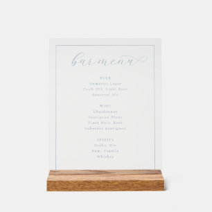 Panneau En Acrylique Menu de bar minimaliste élégant noir et blanc