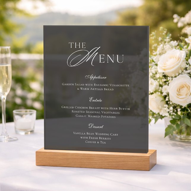 Panneau En Acrylique Menu de mariage élégant en acrylique (Créateur téléchargé)
