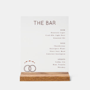 Panneau En Acrylique Menu de mariage élégant noir et blanc