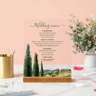 Panneau En Acrylique Menu de mariage élégant paysage italien