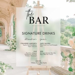 Panneau En Acrylique Menu du bar des boissons signatures de mariage noi