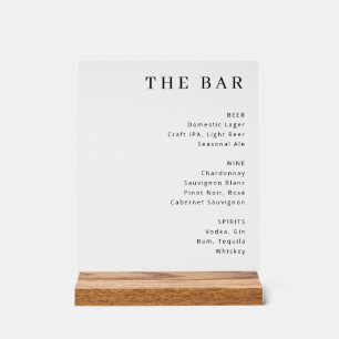 Panneau En Acrylique Menu élégant avec empattements blanc