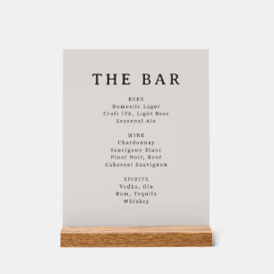Panneau En Acrylique Menu minimaliste en sérif beige
