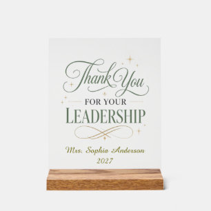 Panneau En Acrylique Merci pour votre leadership Personnalisé
