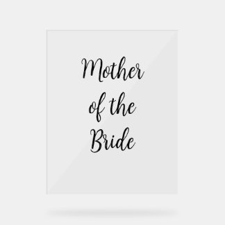 Panneau En Acrylique Mère de la mariée Simple Mariage Typographie bleue
