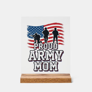 Panneau En Acrylique Mère de l'armée fière Vintage Militaire Patriotiqu