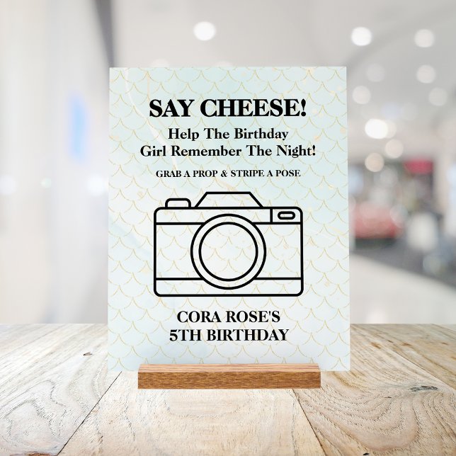 Panneau En Acrylique Mermaid Under The Sea Girl Birthday Party (Créateur téléchargé)