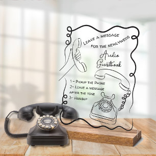 Panneau En Acrylique Message audio du livre d'or pour le signe mariage