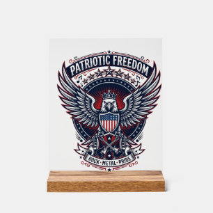 Panneau En Acrylique Metal Ailes Patriotiques Musique Patriotique Rock