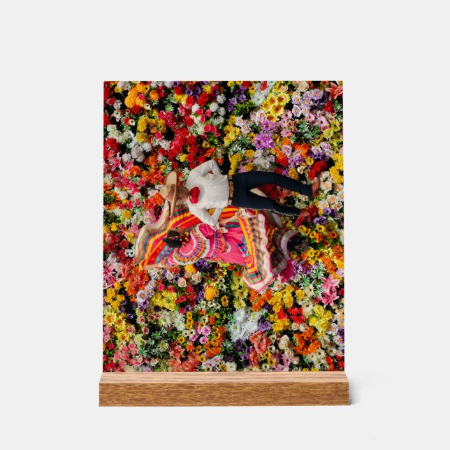 PANNEAU EN ACRYLIQUE MEXIQUE EN FLEURS (Recto)