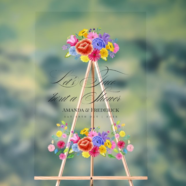 Panneau En Acrylique Mexique Fiesta Taco 'à propos de l'amour Douche Bi (Neutre)