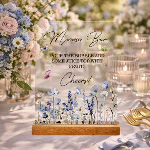 Panneau En Acrylique Mimosa Bar Bluebell Fleurs Sauvages Enterrement de