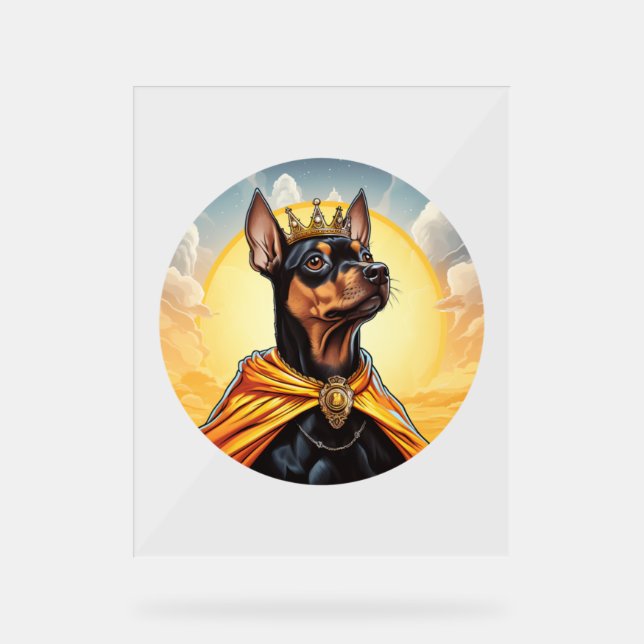 Panneau En Acrylique Miniature Pinscher Chien King (Recto)