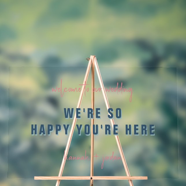 Panneau En Acrylique Minimal moderne | Bienvenue Mariage (Neutre)