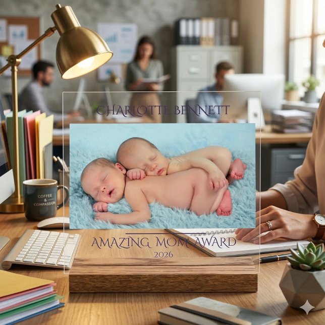 Panneau En Acrylique Minimal Photo Mother's Day New Mother Award (Créateur téléchargé)