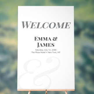Panneau En Acrylique Minimalist Ampersand Wedding | Welcome Sign