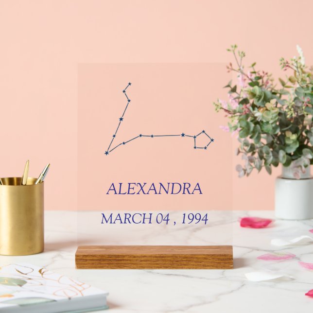 Panneau En Acrylique Minimalist Pisces Constellation Acrylic Sign - Per (Mariage)