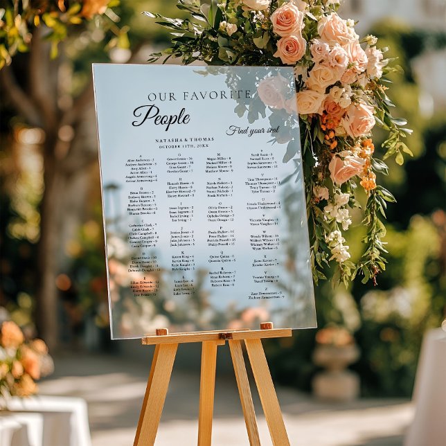 Panneau En Acrylique  Minimalist  Wedding Alphabetical Seating Chart (Créateur téléchargé)