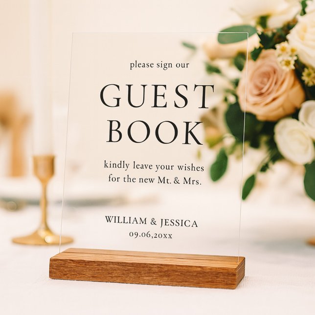 Panneau En Acrylique Minimalist Wedding Guest Book (Créateur téléchargé)
