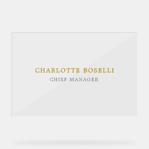 Panneau En Acrylique Minimaliste Classique Professionnel Couleur Or
