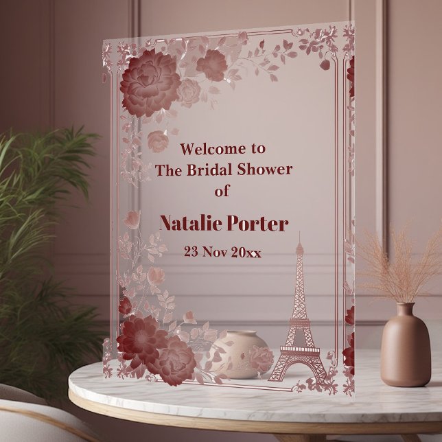 Panneau En Acrylique Miss to Mrs Paris Bridal Shower Eiffel Tower Chic (Miss to Mrs Paris Bridal Shower Eiffel Tower Chic Acrylic Sign)