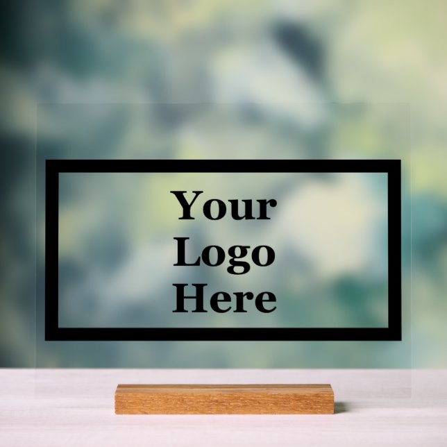 Panneau En Acrylique Modèle d'affaires Black Border Votre logo ici (Neutre)