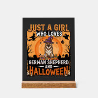 Modèle de fille d'Halloween Berger Allemand sorciè