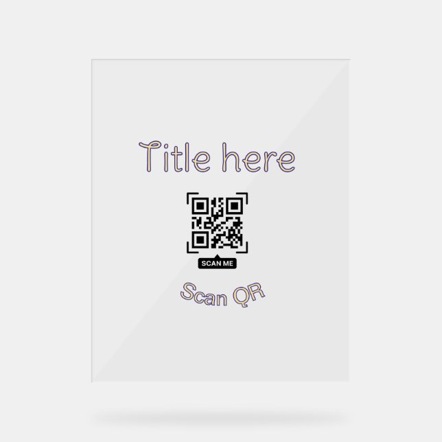 Panneau En Acrylique Modèle d'événement commercial avec scan de code Q  (Recto)
