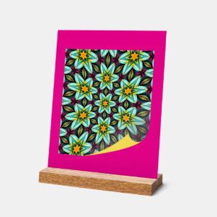 Panneau En Acrylique Modèle Floral Étoiles Vertes