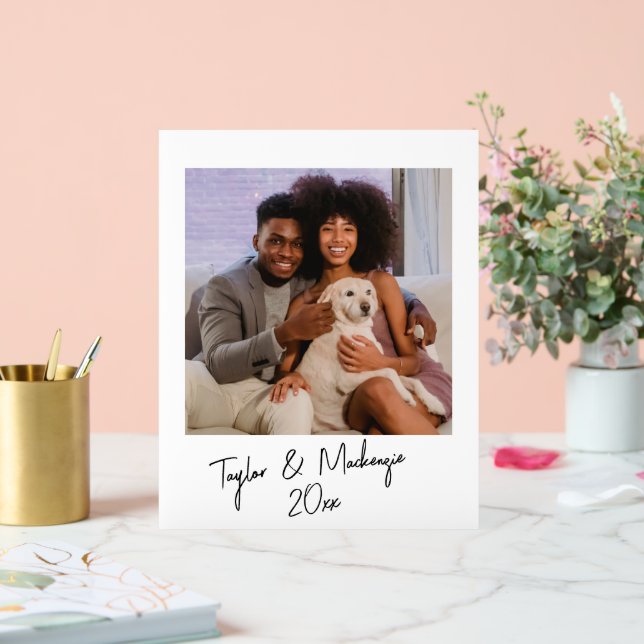 Panneau En Acrylique Modèle photo et texte manuscrit Personnalisé (Mariage)