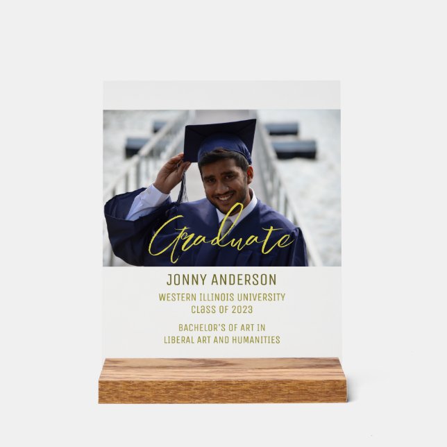 Panneau En Acrylique Modern Minimalist Photo and Script (Recto)