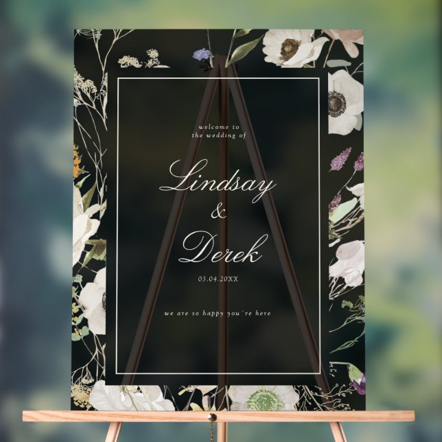 Panneau En Acrylique Modern Spring Wedding Welcome (Neutre)