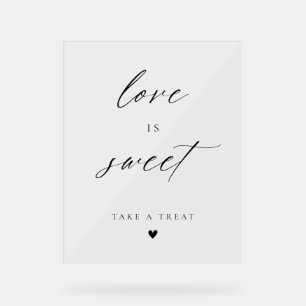 Panneau En Acrylique Moderne Élégant Script L'amour est des faveurs dou