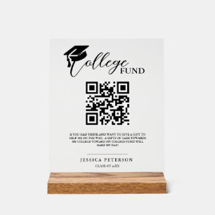 Panneau En Acrylique Moderne Lycée Graduation Fonds Colleg code QR