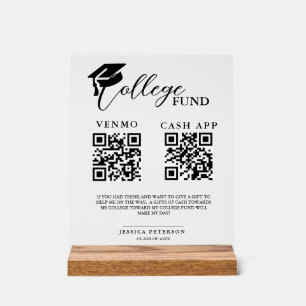 Panneau En Acrylique Moderne Lycée Graduation Fonds Colleg code QR