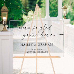 Panneau En Acrylique Moderne Simple Mariage Élégante Calligraphie Bienv