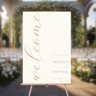 Panneau En Acrylique Moins élégante Calligraphie Script Mariage Bienven