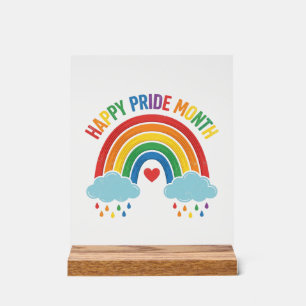 Panneau En Acrylique Mois de la fierté arc-en-ciel Design de gravure vi