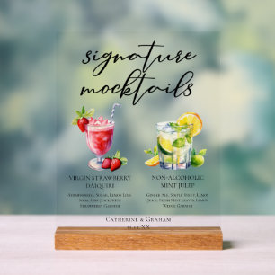 Panneau En Acrylique Mojitos sans alcool signés Strawberry Daiquiri Min