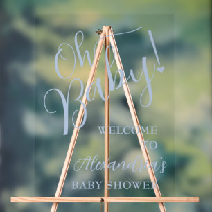 Panneau En Acrylique Mon bébé ! Accueil Baby shower fille