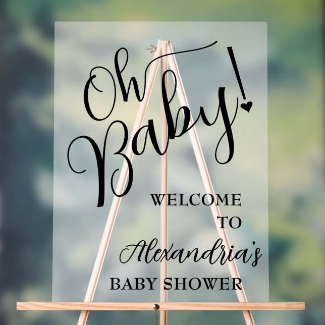 Panneau En Acrylique Mon bébé ! Bienvenue du Baby shower de script (Neutre)