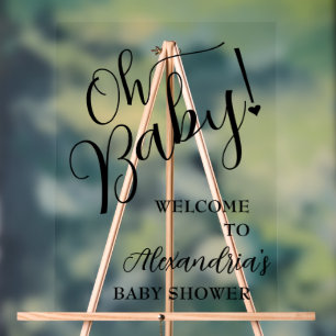 Panneau En Acrylique Mon bébé ! Bienvenue du Baby shower de script
